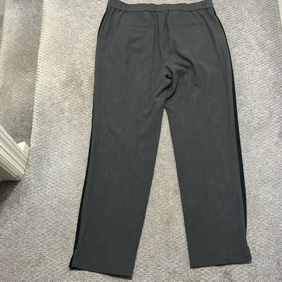 Ann Taylor Side Stripe Track Pants Gray Black Large - Picture 12 of 14